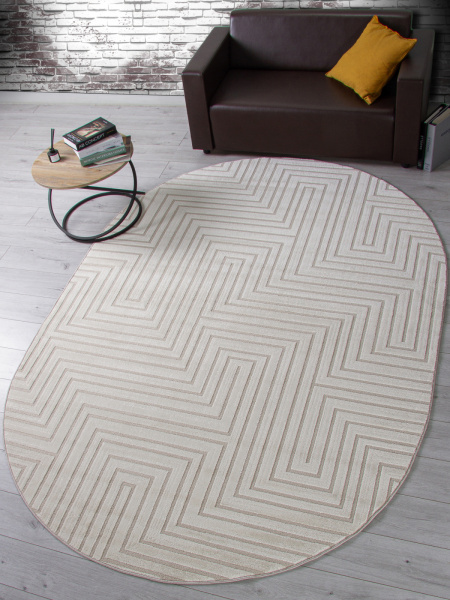Российский овальный ковёр F412 LIGHT CREAM