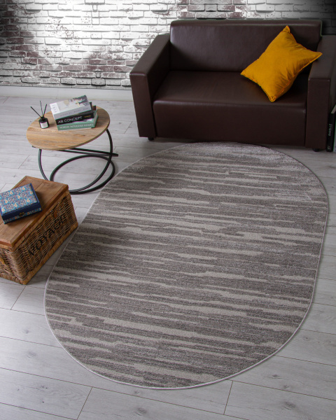 Российский овальный ковёр F441 LIGHT GRAY