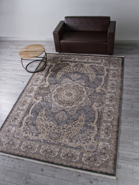 Российский прямоугольный ковёр D728 DARK GRAY