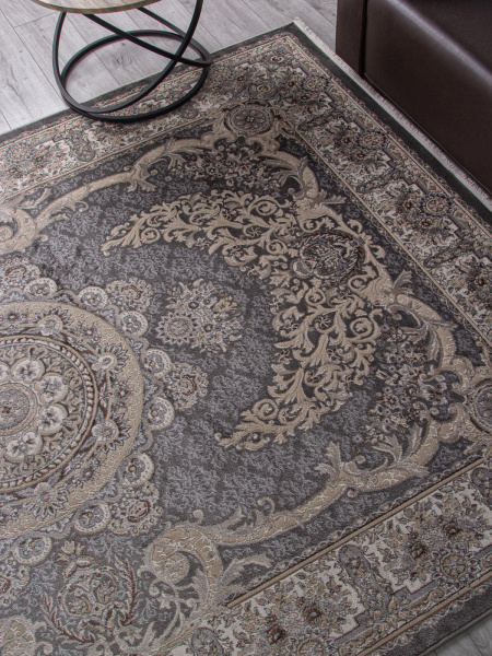Российский прямоугольный ковёр D728 DARK GRAY