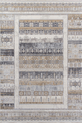 Турецкий прямоугольный ковёр 00266 GREY / BEIGE