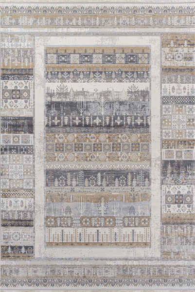 Турецкий прямоугольный ковёр 00266 GREY / BEIGE