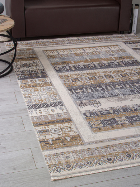 Турецкий прямоугольный ковёр 00266 GREY / BEIGE