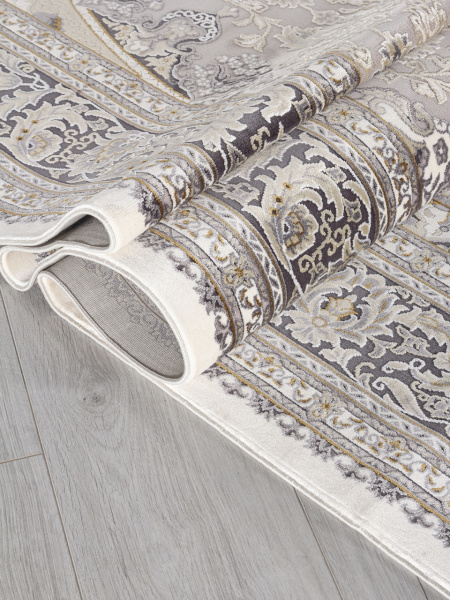 Турецкий прямоугольный ковёр 00268 GREY / BEIGE