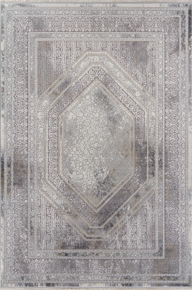 Турецкий прямоугольный ковёр 00524 GREY / CREAM