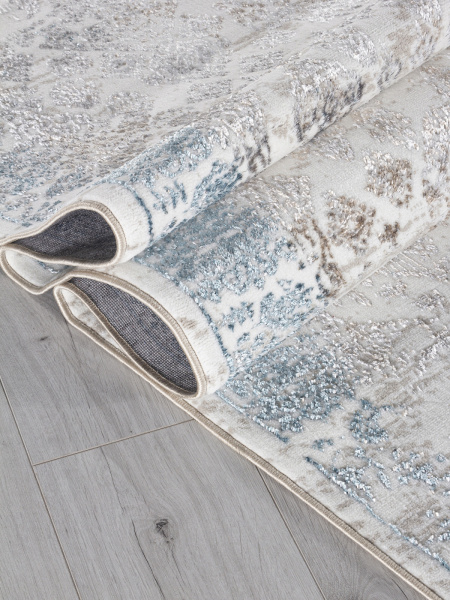 Турецкий прямоугольный ковёр L252A CREAM SHRINK / BLUE FDY