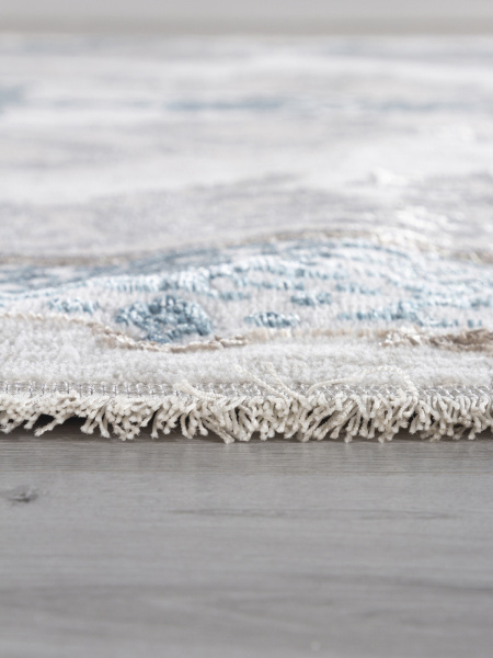 Турецкий овальный ковёр L270A CREAM SHRINK / BLUE FDY