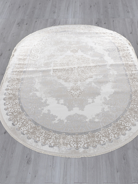 Турецкий овальный ковёр L270A CREAM SHRINK / VIZON FDY