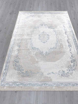 Турецкий прямоугольный ковёр L278A CREAM SHRINK / BLUE FDY