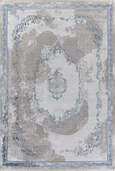 Турецкий прямоугольный ковёр L278A CREAM SHRINK / BLUE FDY