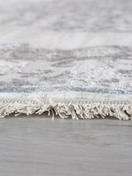 Турецкий овальный ковёр L279A CREAM SHRINK / BLUE FDY