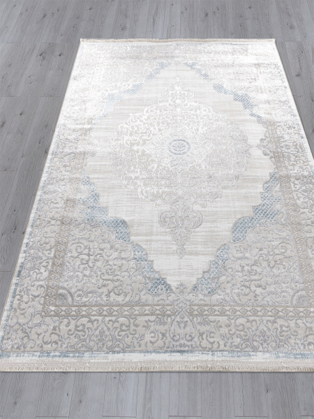 Турецкий прямоугольный ковёр L279A CREAM SHRINK / BLUE FDY