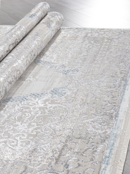 Турецкий прямоугольный ковёр L279A CREAM SHRINK / BLUE FDY