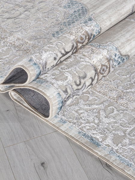 Турецкий прямоугольный ковёр L279A CREAM SHRINK / BLUE FDY