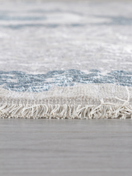 Турецкий овальный ковёр Q010A CREAM SHRINK / BLUE FDY