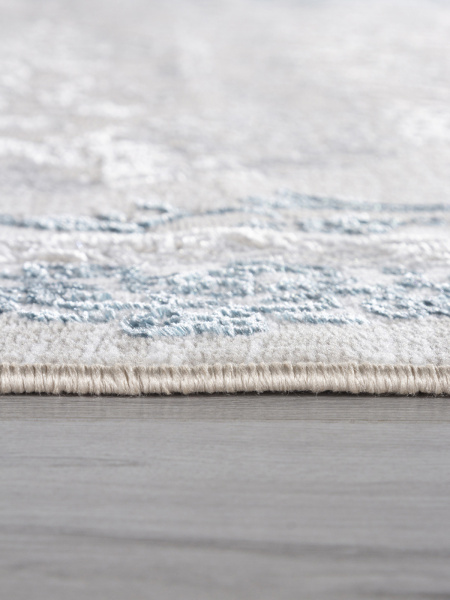 Турецкий прямоугольный ковёр Q010A CREAM SHRINK / BLUE FDY