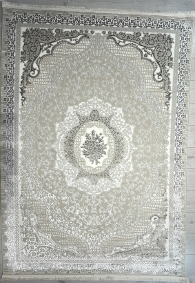 Турецкий прямоугольный ковёр Q010A CREAM SHRINK / GREY FDY