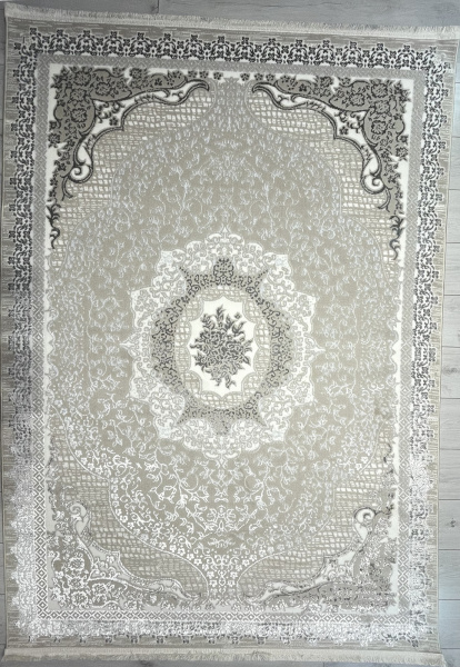 Турецкий прямоугольный ковёр Q010A CREAM SHRINK / GREY FDY