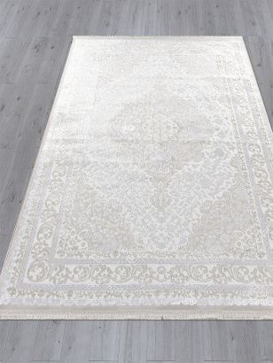 Турецкий прямоугольный ковёр Q011A BEIGE SHRINK / BEIGE FDY