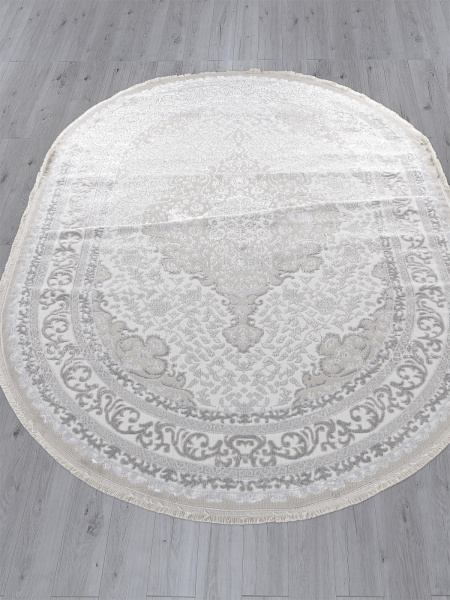 Турецкий овальный ковёр Q011A BEIGE SHRINK / GREY FDY