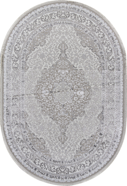 Турецкий овальный ковёр Q011A BEIGE SHRINK / GREY FDY