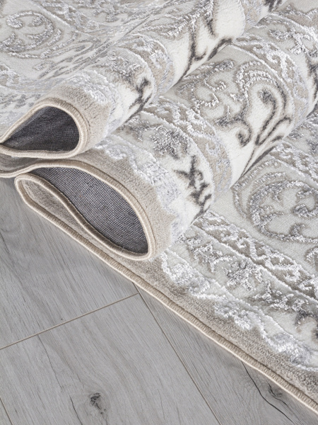 Турецкий прямоугольный ковёр Q011A BEIGE SHRINK / GREY FDY