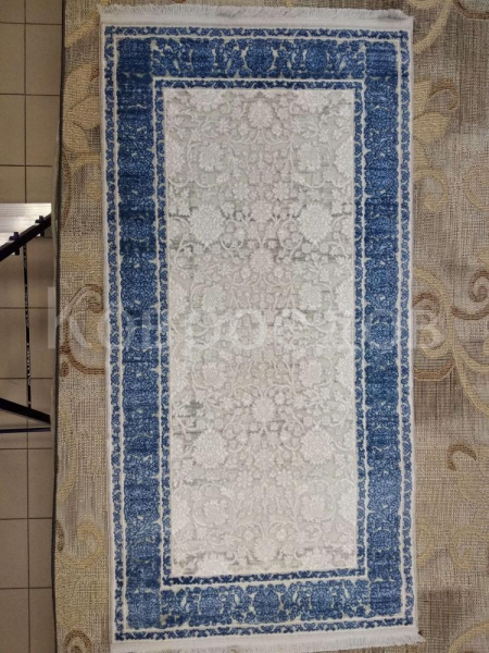 Турецкий прямоуголный ковёр 8536NGREY - BLUE