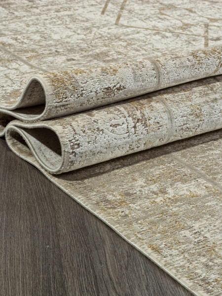 Турецкий прямоугольный ковёр E709A7 L.BEIGE / YELLOW