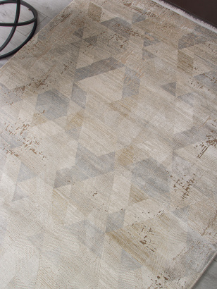 Турецкий прямоугольный ковёр F726AD BEIGE / L.BROWN