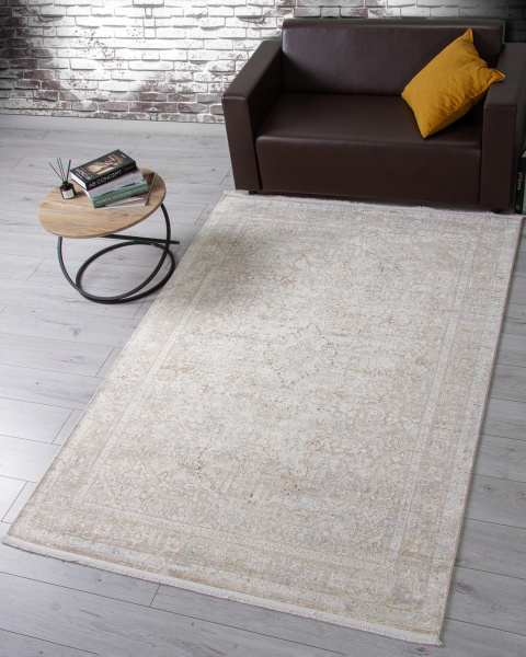 Турецкий прямоугольный ковёр F999DC L.BEIGE / BEIGE