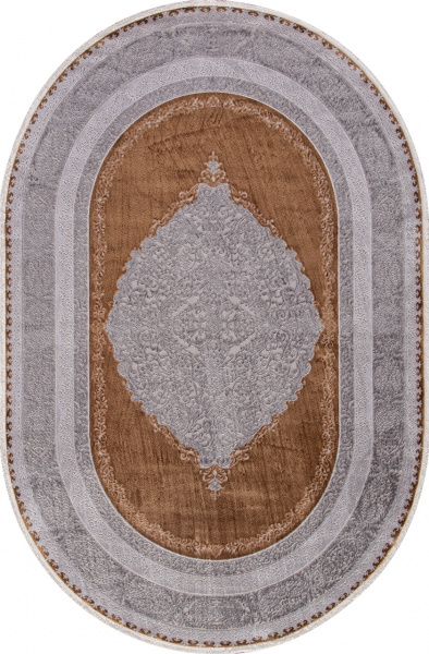 Турецкий овальный ковёр 18133 GRAY / TERRA