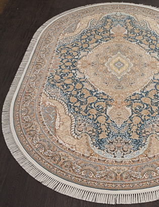 Иранский овальный ковёр 146 LIGHT BLUE