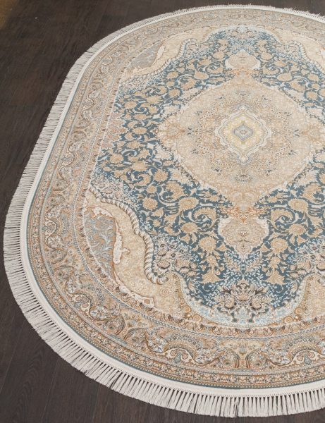 Иранский овальный ковёр 146 LIGHT BLUE