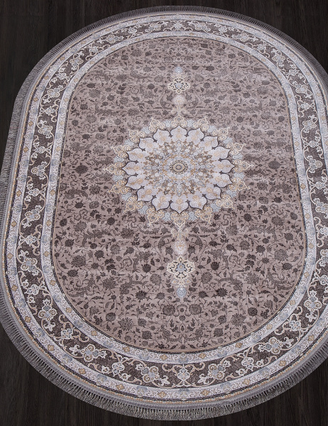Иранский овальный ковёр 259 LIGHT GRAY