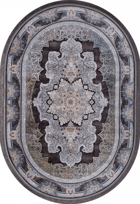 Иранский овальный ковёр 266 DARK GRAY