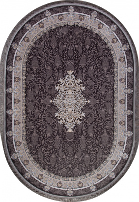 Иранский овальный ковёр G247 DARK GRAY