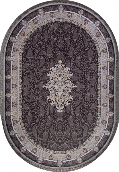 Иранский овальный ковёр G247 DARK GRAY