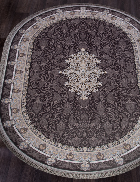 Иранский овальный ковёр G247 DARK GRAY