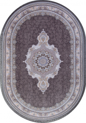 Иранский овальный ковёр G252 DARK GRAY