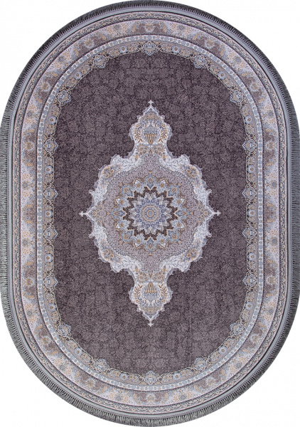 Иранский овальный ковёр G252 DARK GRAY