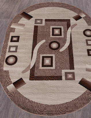 Российский овальный ковёр d043 BEIGE