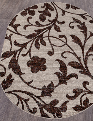 Российский овальный ковёр d184 BEIGE