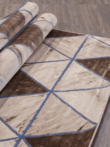 Российский прямоугольный ковёр 3372 BEIGE-BLUE