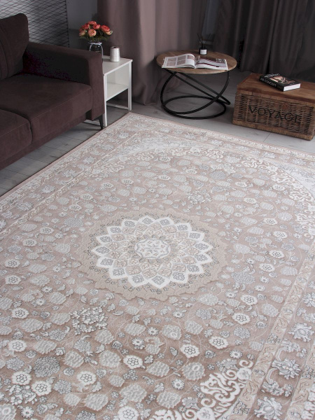 Российский прямоугольный ковёр F654 LIGHT BEIGE