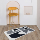 Турецкий прямоугольный ковёр  6212/1 WHITE/BLACK