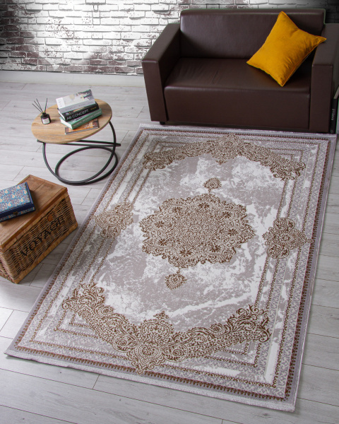 Российский прямоугольный ковёр F580 GRAY-GREEN