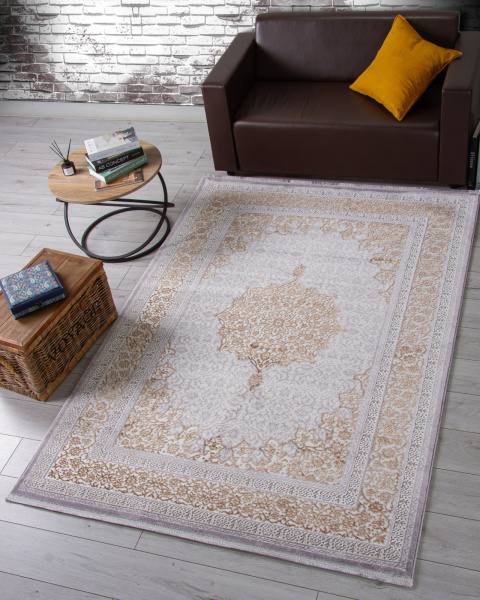 Российский прямоугольный ковёр F584 GRAY-GREEN