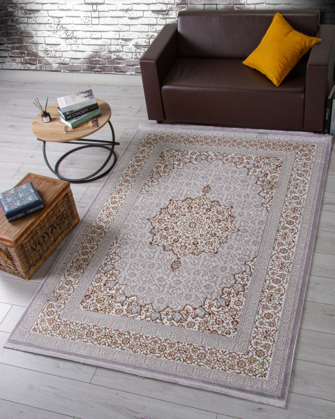 Российский прямоугольный ковёр F584 GRAY-GREEN