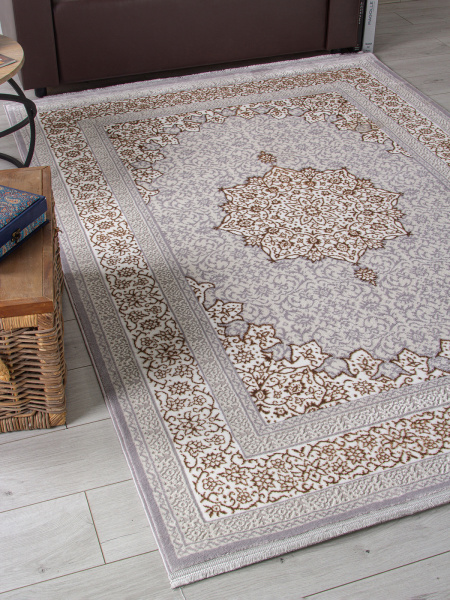 Российский прямоугольный ковёр F584 GRAY-GREEN