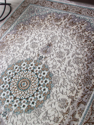 Российский прямоугольный ковёр F605 GREEN-BLUE